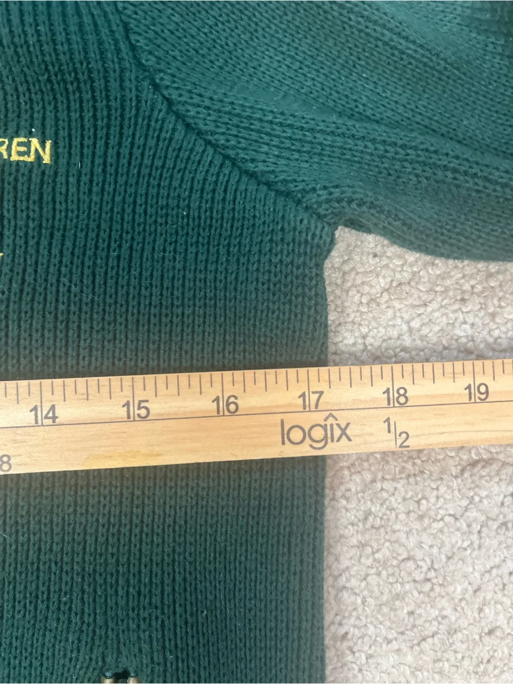 Polo Ralph Lauren Full Zip Sweater Boys Medium Green Embroidered Cardigan Preppy